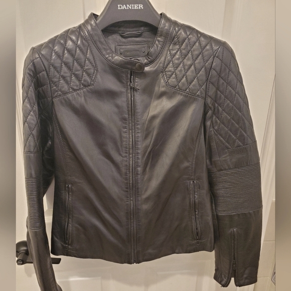 Danier Jackets & Blazers - Black moto leather jacket, L